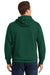 Sport-Tek ST254/TST254 Mens Shrink Resistant Fleece Hooded Sweatshirt Hoodie Forest Green Model Back