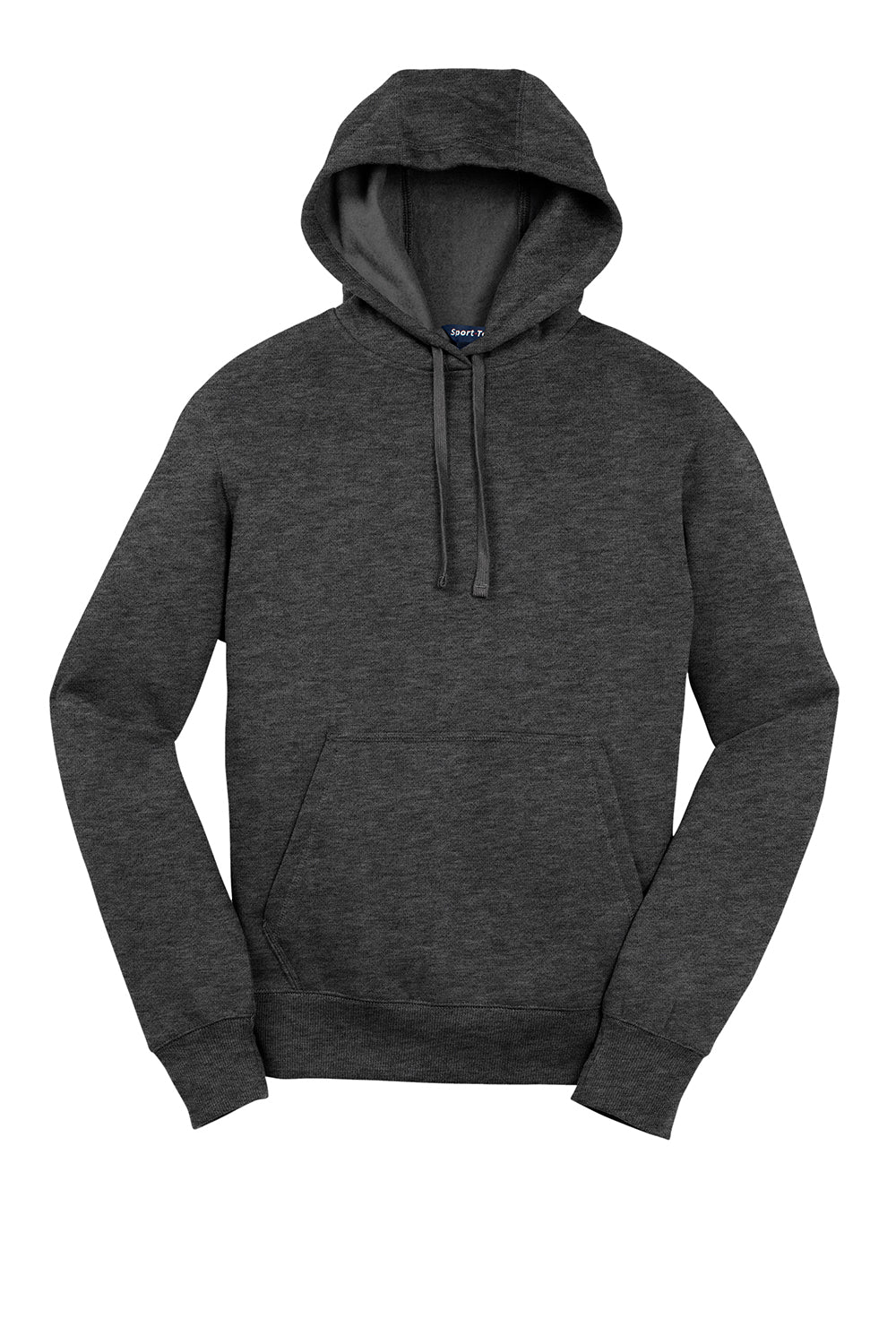 Sport-Tek ST254/TST254 Mens Shrink Resistant Fleece Hooded Sweatshirt Hoodie Heather Graphite Grey Flat Front