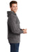 Sport-Tek ST254/TST254 Mens Shrink Resistant Fleece Hooded Sweatshirt Hoodie Heather Graphite Grey Model Side