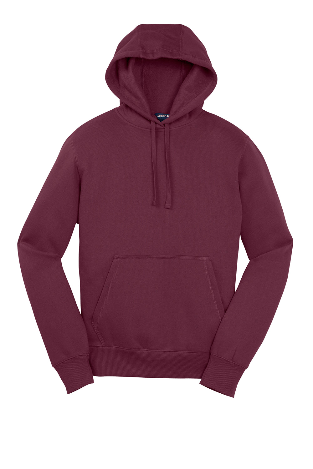 Sport-Tek ST254/TST254 Mens Shrink Resistant Fleece Hooded Sweatshirt Hoodie Maroon Flat Front