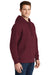 Sport-Tek ST254/TST254 Mens Shrink Resistant Fleece Hooded Sweatshirt Hoodie Maroon Model 3q