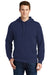 Sport-Tek ST254/TST254 Mens Shrink Resistant Fleece Hooded Sweatshirt Hoodie True Navy Blue Model Front