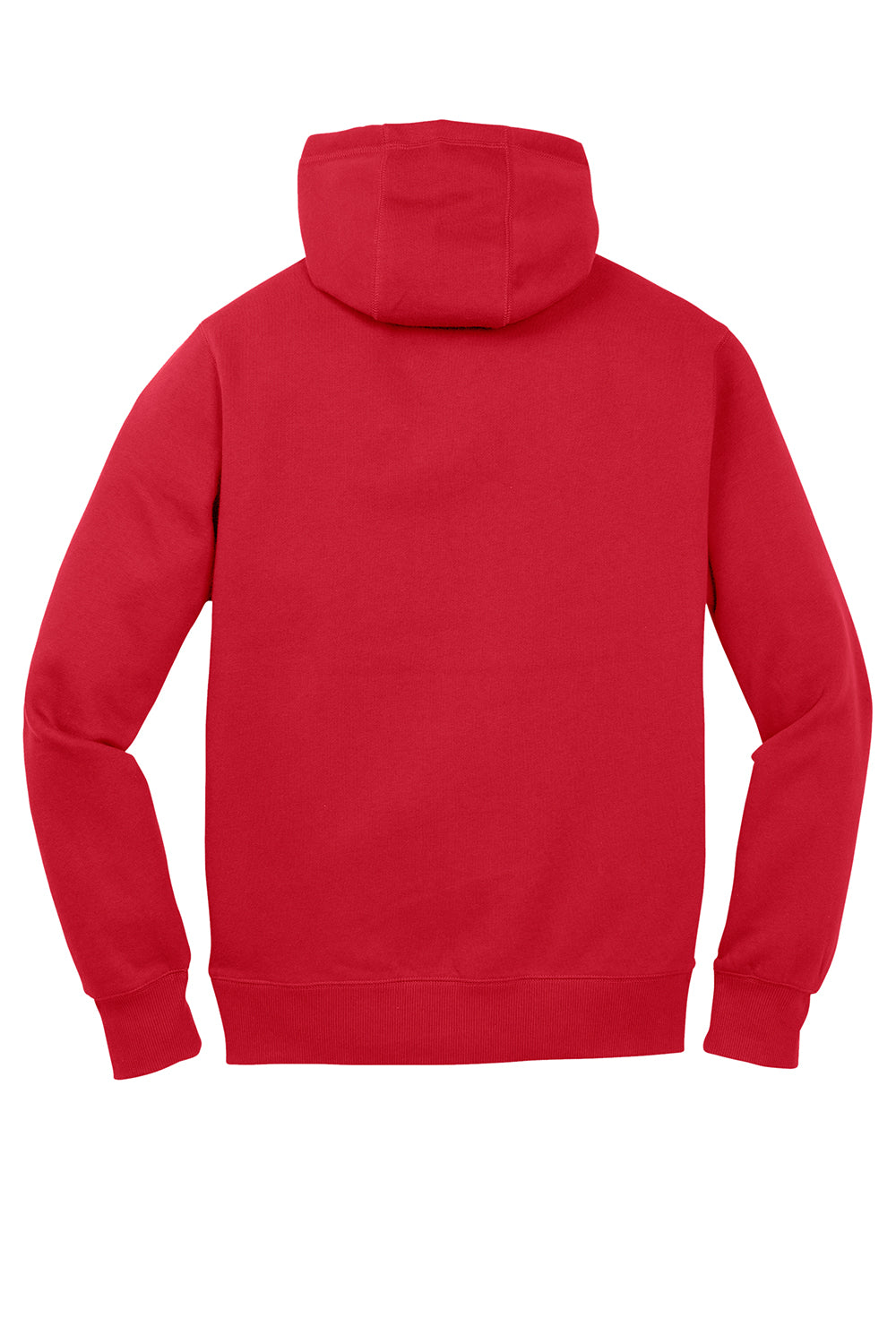 Sport-Tek ST254/TST254 Mens Shrink Resistant Fleece Hooded Sweatshirt Hoodie True Red Flat Back