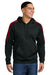 Sport-Tek ST255 Mens Sport-Wick United Fleece Hooded Sweatshirt Hoodie Black/Deep Red Model Front