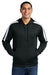 Sport-Tek ST255 Mens Sport-Wick United Fleece Hooded Sweatshirt Hoodie Black/White Model Front