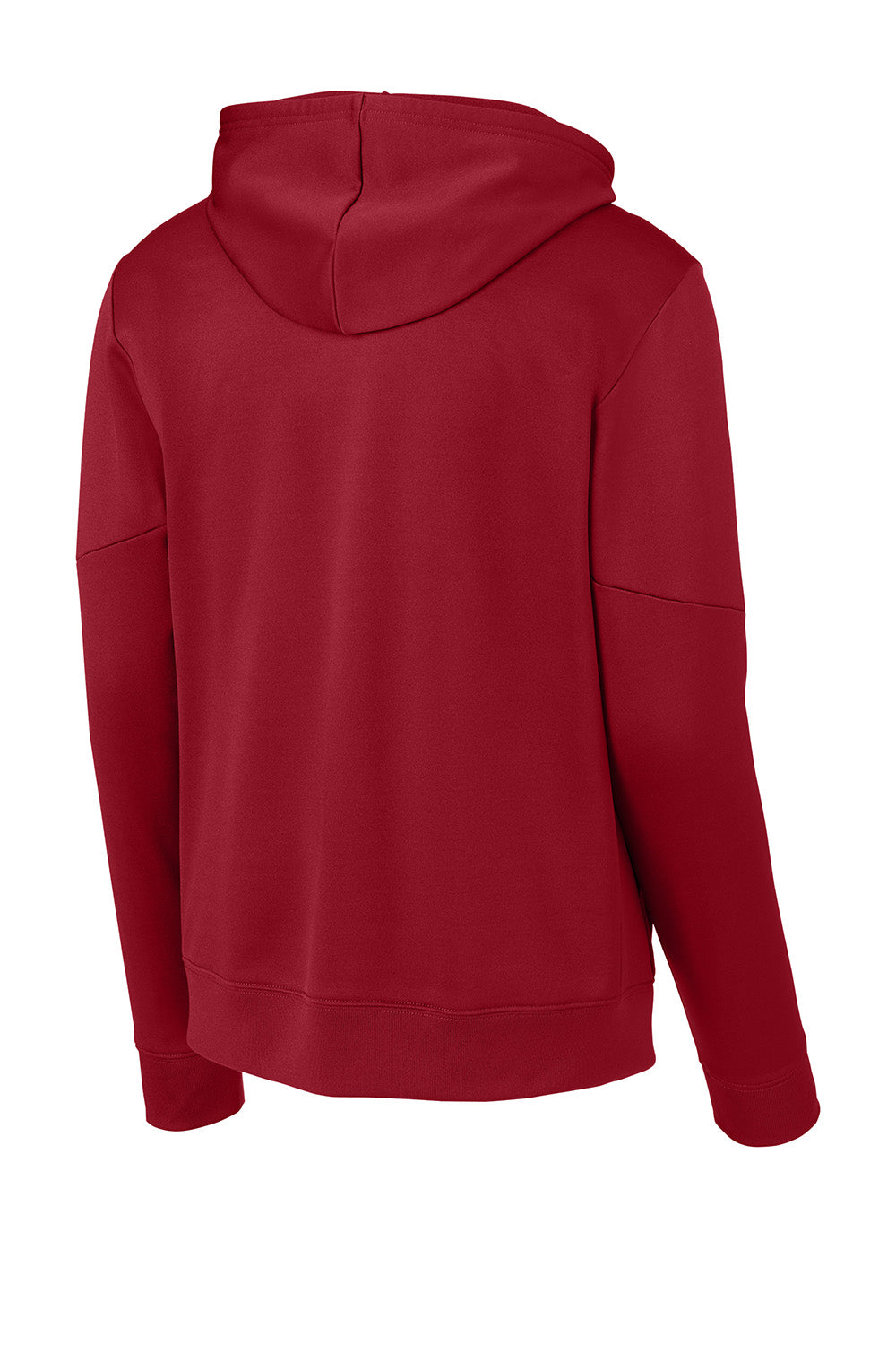 Sport-Tek ST255 Mens Sport-Wick United Fleece Hooded Sweatshirt Hoodie Deep Red/White Flat Back