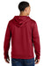 Sport-Tek ST255 Mens Sport-Wick United Fleece Hooded Sweatshirt Hoodie Deep Red/White Model Back