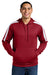 Sport-Tek ST255 Mens Sport-Wick United Fleece Hooded Sweatshirt Hoodie Deep Red/White Model Front