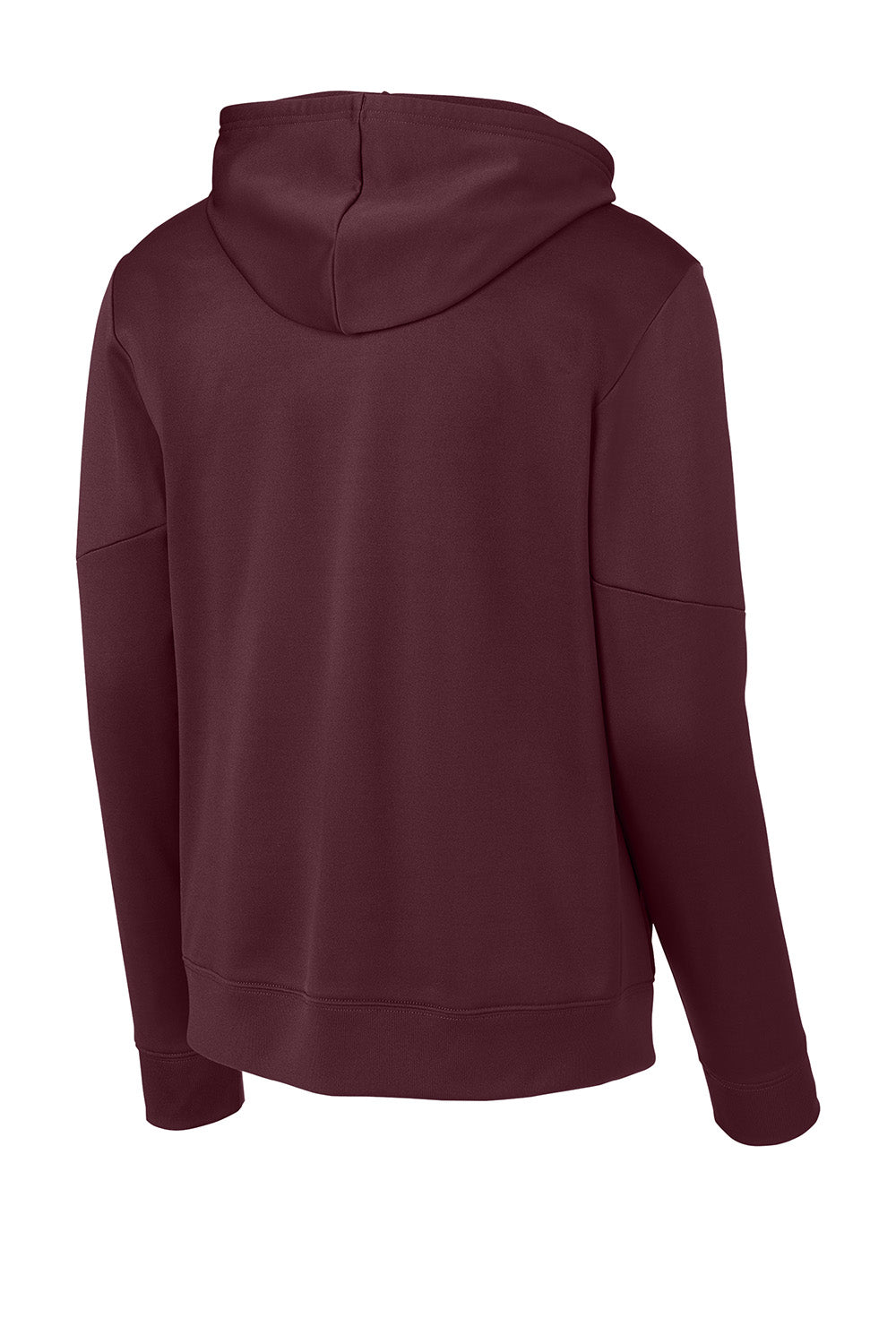 Sport-Tek ST255 Mens Sport-Wick United Fleece Hooded Sweatshirt Hoodie Maroon/White Flat Back