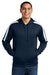 Sport-Tek ST255 Mens Sport-Wick United Fleece Hooded Sweatshirt Hoodie Navy Blue/White Model Front