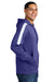 Sport-Tek ST255 Mens Sport-Wick United Fleece Hooded Sweatshirt Hoodie Purple/White Model Side