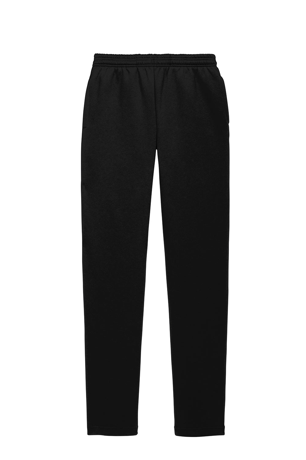 Sport-Tek ST257 Mens Open Bottom Sweatpants w/ Pockets Black Flat Front