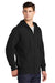 Sport-Tek ST258 Mens Fleece Full Zip Hooded Sweatshirt Hoodie Black Model 3q