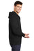 Sport-Tek ST258 Mens Fleece Full Zip Hooded Sweatshirt Hoodie Black Model Side