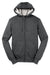 Sport-Tek ST258 Mens Fleece Full Zip Hooded Sweatshirt Hoodie Heather Graphite Grey Flat Front