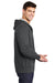 Sport-Tek ST258 Mens Fleece Full Zip Hooded Sweatshirt Hoodie Heather Graphite Grey Model Side