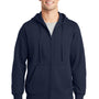 Sport-Tek Mens Fleece Full Zip Hooded Sweatshirt Hoodie - True Navy Blue