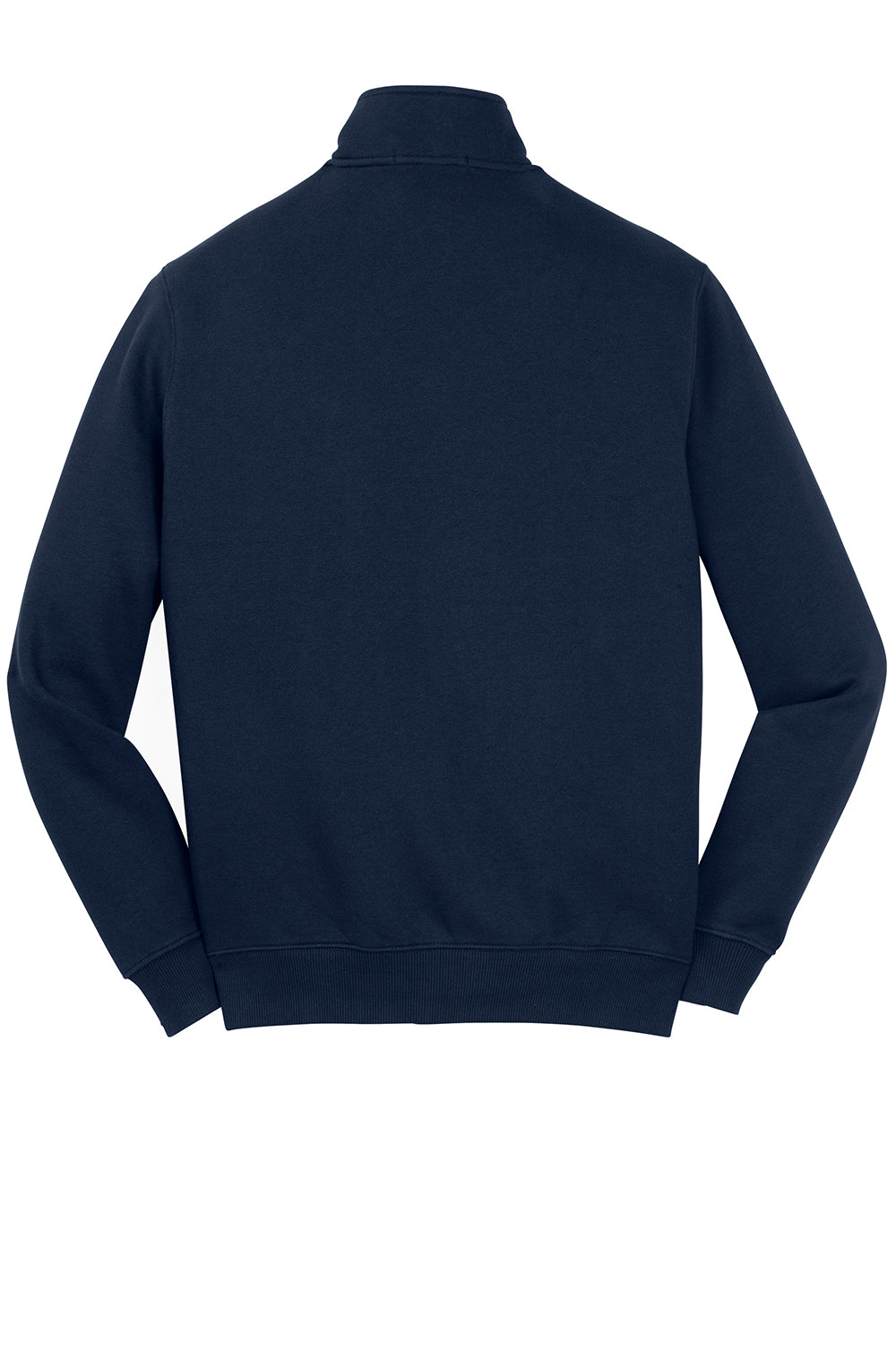 Sport-Tek ST259 Mens Shrink Resistant Fleece Full Zip Sweatshirt True Navy Blue Flat Back