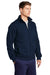 Sport-Tek ST259 Mens Shrink Resistant Fleece Full Zip Sweatshirt True Navy Blue Model 3q