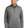 Sport-Tek Mens Heather Sport-Wick Moisture Wicking Fleece 1/4 Zip Sweatshirt - Heather Black