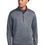 Sport-Tek Mens Heather Sport-Wick Moisture Wicking Fleece 1/4 Zip Sweatshirt - Heather True Navy Blue