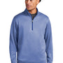 Sport-Tek Mens Heather Sport-Wick Moisture Wicking Fleece 1/4 Zip Sweatshirt - Heather True Royal Blue