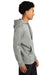 Sport-Tek ST264 Mens Heather Sport-Wick Moisture Wicking Fleece Hooded Sweatshirt Hoodie Heather Dark Silver Grey Model Side