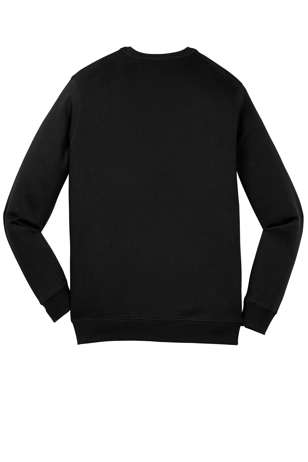 Sport-Tek ST266 Mens Shrink Resistant Fleece Crewneck Sweatshirt Black Flat Back