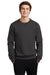 Sport-Tek ST266 Mens Shrink Resistant Fleece Crewneck Sweatshirt Heather Graphite Grey Model Front