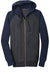 Sport-Tek ST269 Mens Shrink Resistant Fleece Full Zip Hooded Sweatshirt Hoodie Heather Graphite Grey/True Navy Blue Flat Front