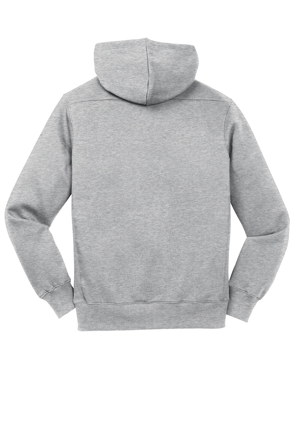 Sport-Tek ST271 Mens Lace Up Fleece Hooded Sweatshirt Hoodie Heather Grey Flat Back