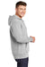 Sport-Tek ST271 Mens Lace Up Fleece Hooded Sweatshirt Hoodie Heather Grey Model Side