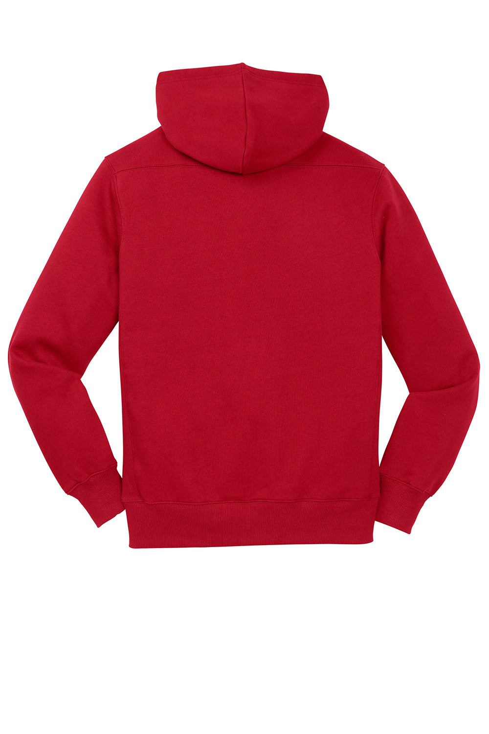 Sport-Tek ST271 Mens Lace Up Fleece Hooded Sweatshirt Hoodie Deep Red Flat Back