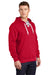 Sport-Tek ST271 Mens Lace Up Fleece Hooded Sweatshirt Hoodie Deep Red Model 3q