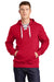 Sport-Tek ST271 Mens Lace Up Fleece Hooded Sweatshirt Hoodie Deep Red Model Front