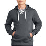 Sport-Tek Mens Lace Up Fleece Hooded Sweatshirt Hoodie - Heather Graphite Grey