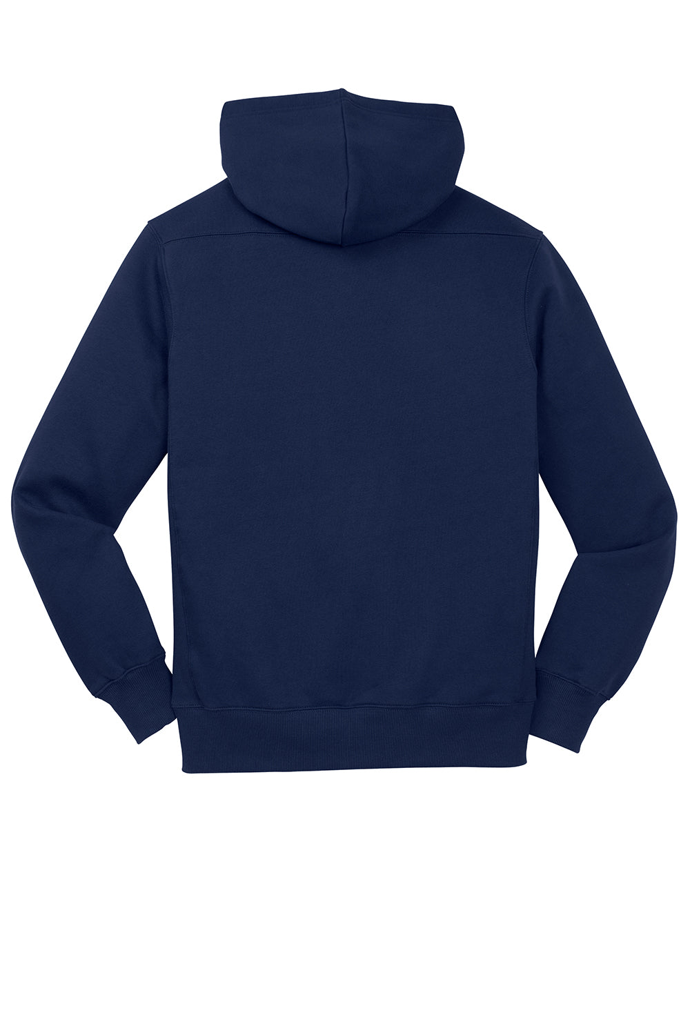 Sport-Tek ST271 Mens Lace Up Fleece Hooded Sweatshirt Hoodie True Navy Blue Flat Back