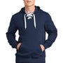 Sport-Tek Mens Lace Up Fleece Hooded Sweatshirt Hoodie - True Navy Blue