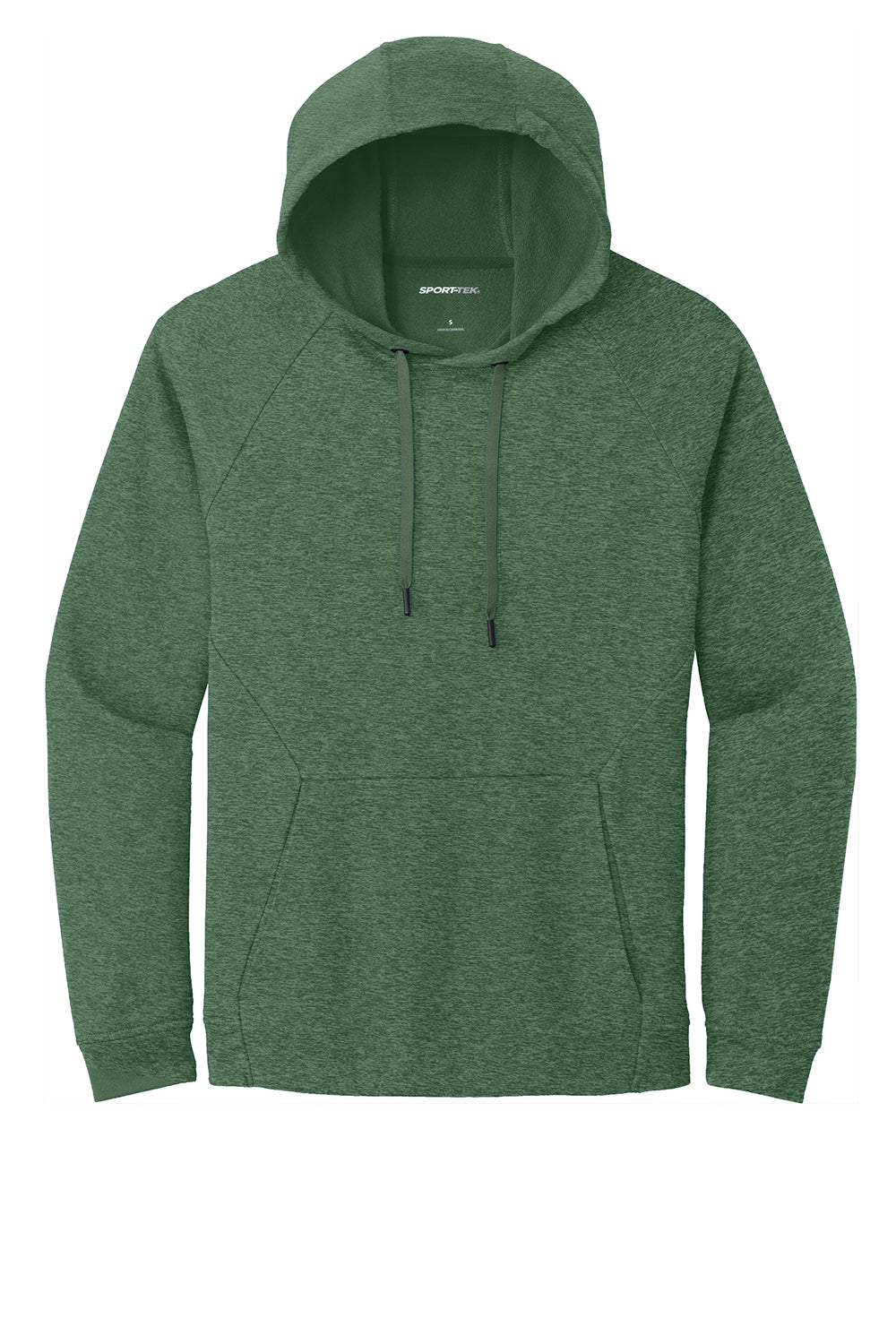 Sport-Tek ST272 Mens French Terry Hooded Sweatshirt Hoodie Heather Forest Green Flat Front