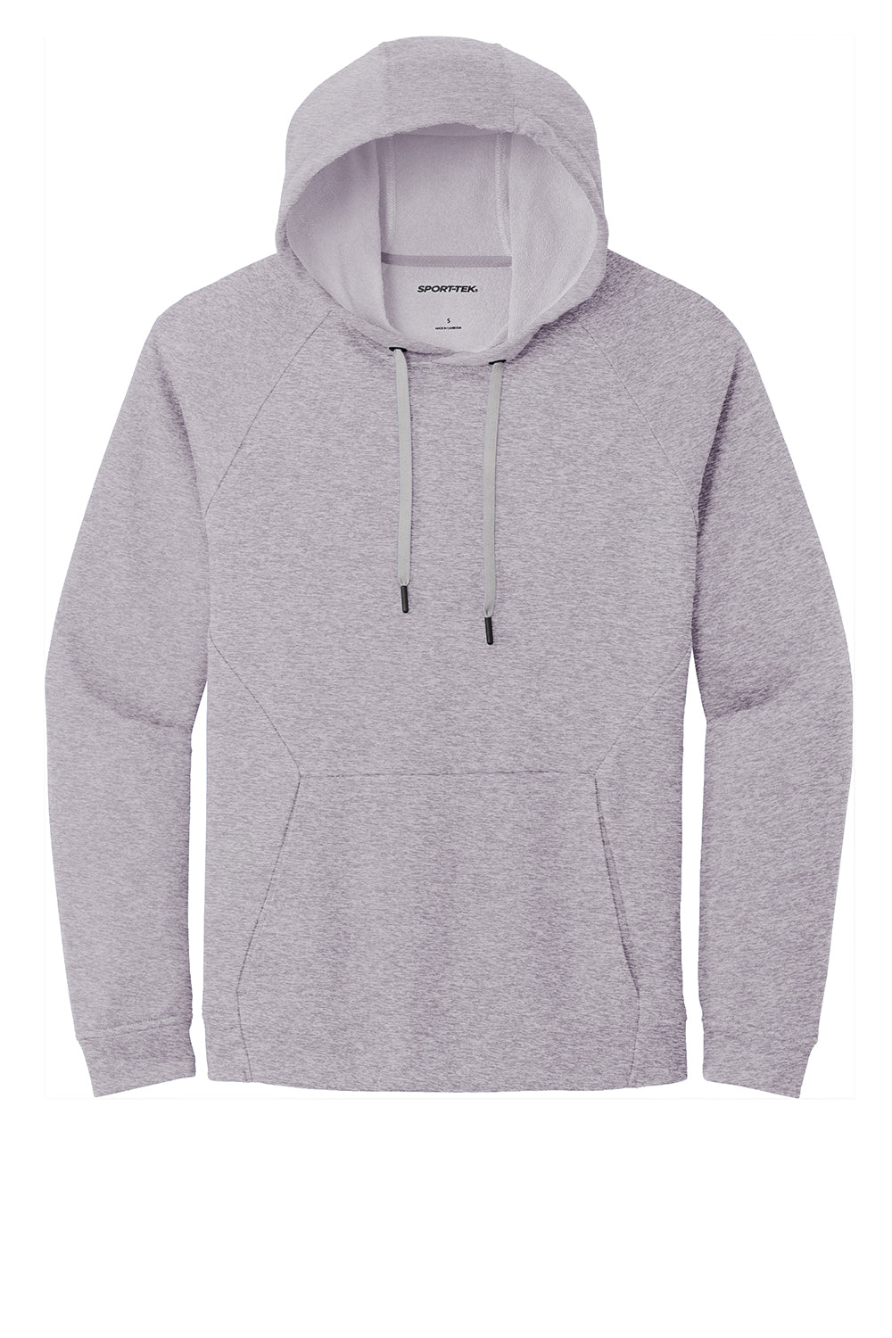 Sport-Tek ST272 Mens French Terry Hooded Sweatshirt Hoodie Heather Grey Flat Front