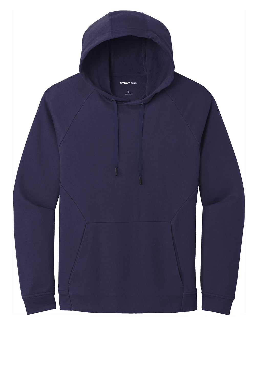 Sport-Tek ST272 Mens French Terry Hooded Sweatshirt Hoodie True Navy Blue Flat Front