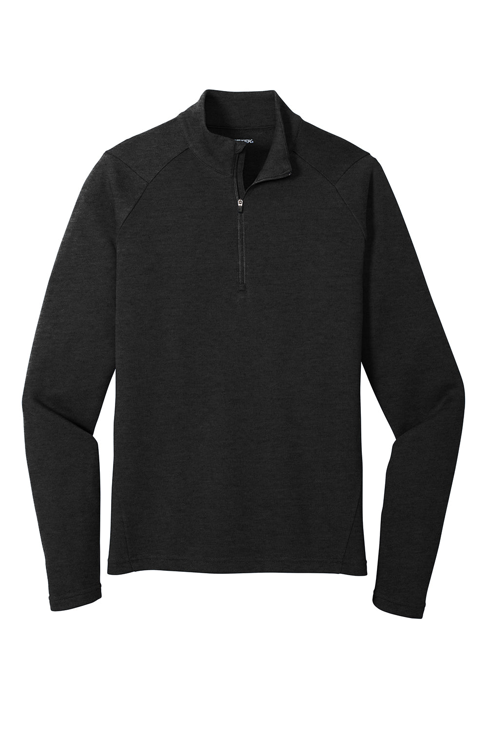 Sport-Tek ST273 Mens French Terry 1/4 Zip Sweatshirt Heather Black Flat Front