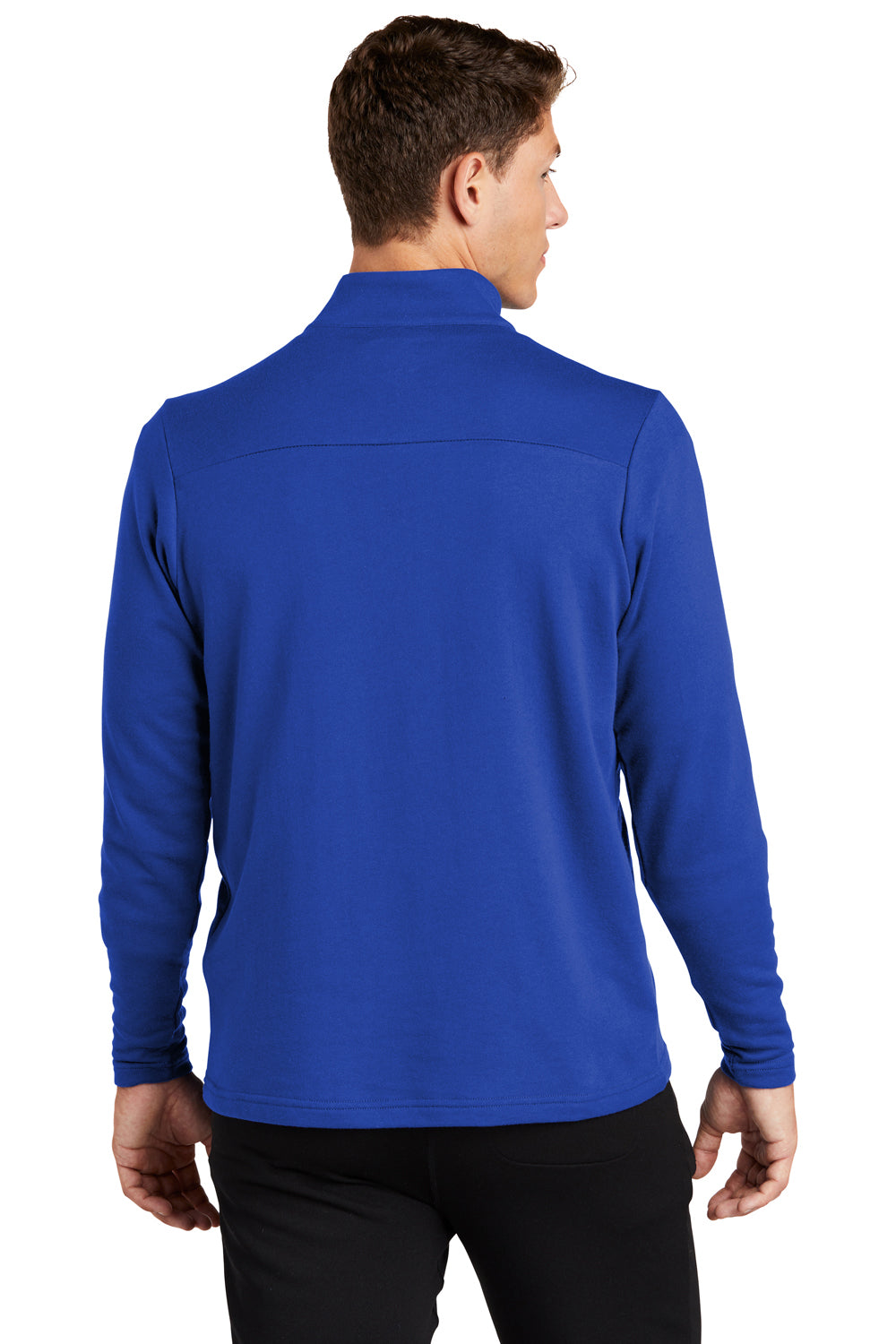 Sport-Tek ST273 Mens French Terry 1/4 Zip Sweatshirt True Royal Blue Model Back