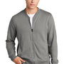 Sport-Tek Mens French Terry Full Zip Bomber Jacket - Concrete Grey