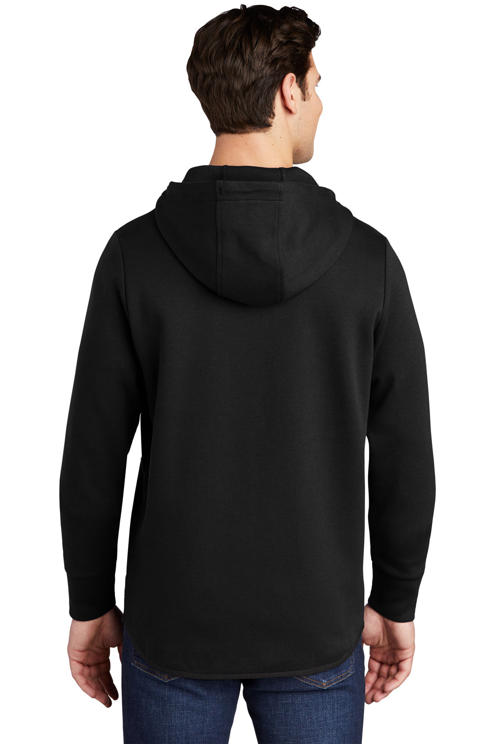 Sport-Tek ST280 Mens Triumph Fleece Hooded Sweatshirt Hoodie Black Model Back