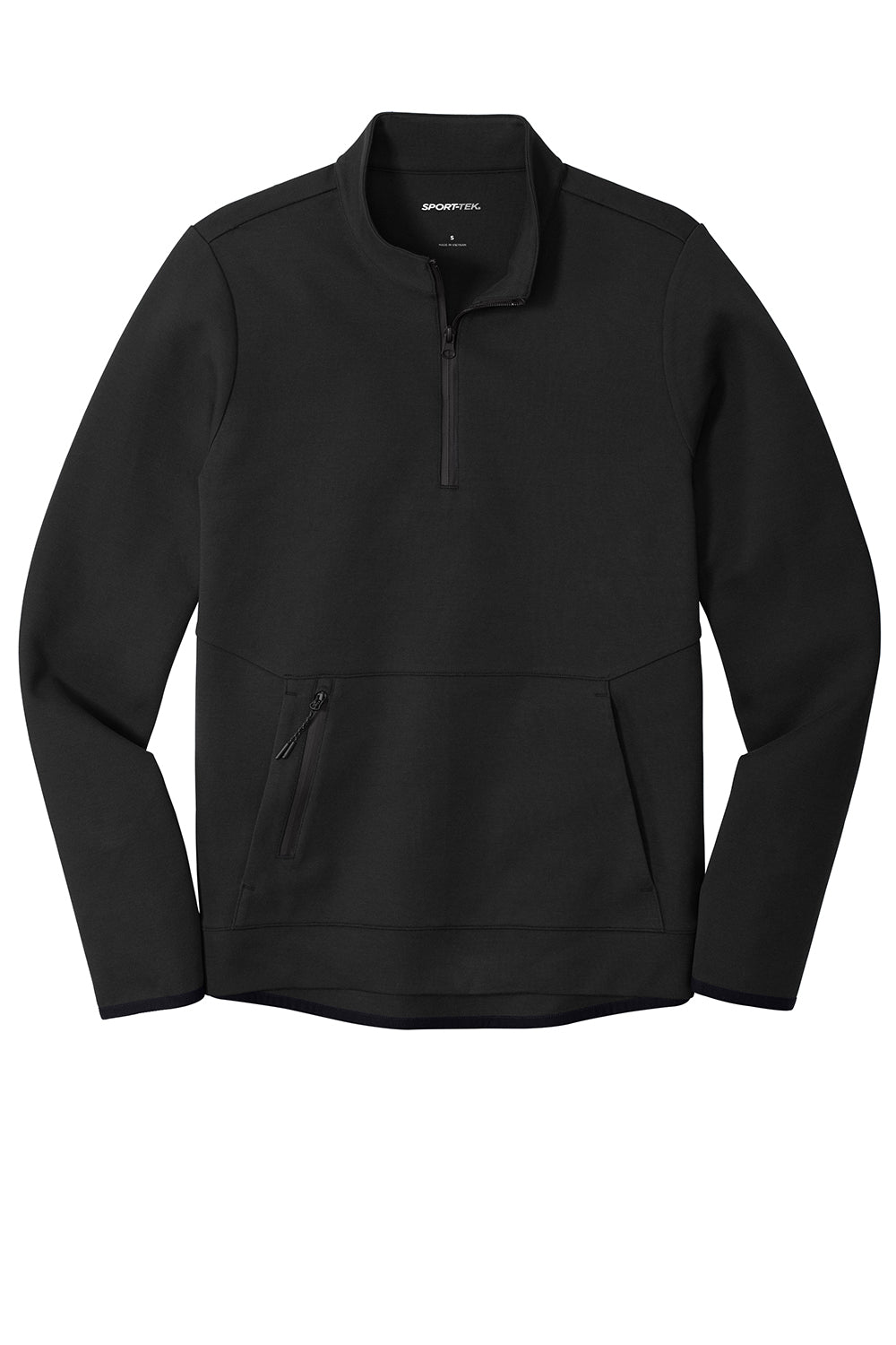 Sport-Tek ST281 Mens Triumph Fleece 1/4 Zip Sweatshirt Black Flat Front