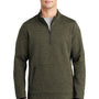 Sport-Tek Mens Triumph Fleece 1/4 Zip Sweatshirt - Heather Olive Green