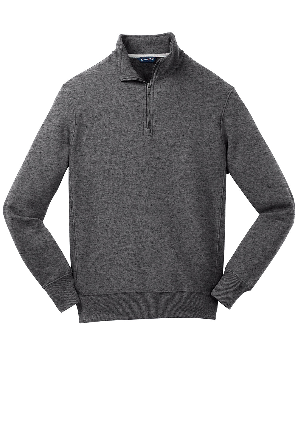 Sport-Tek ST283 Mens Fleece 1/4 Zip Sweatshirt Heather Graphite Grey Flat Front