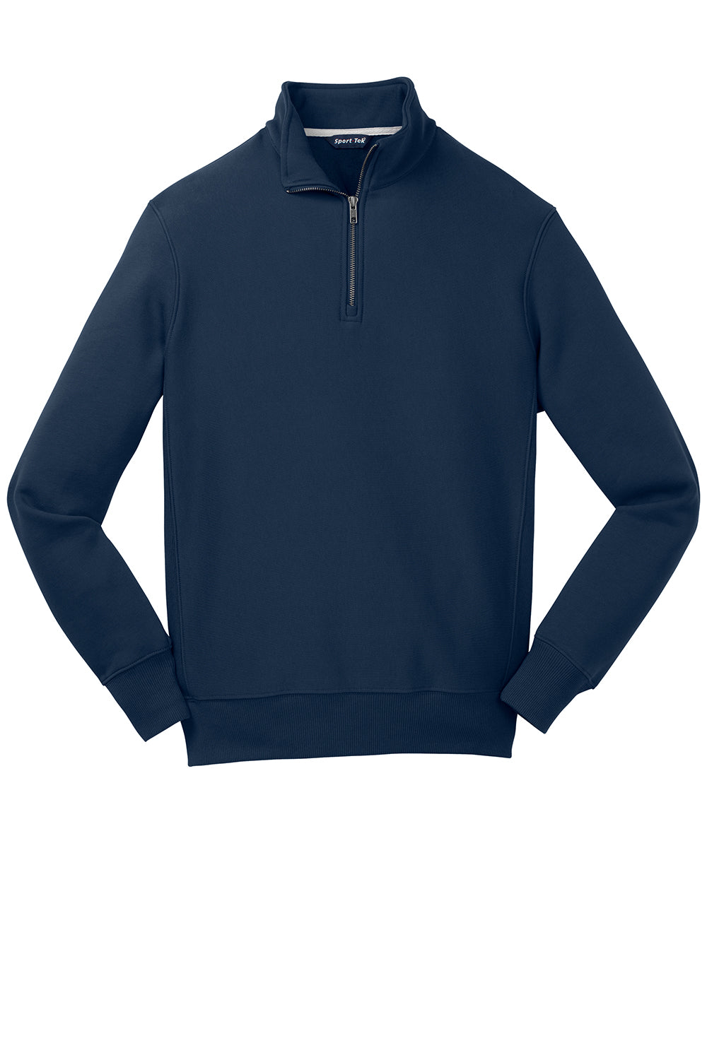 Sport-Tek ST283 Mens Fleece 1/4 Zip Sweatshirt True Navy Blue Flat Front