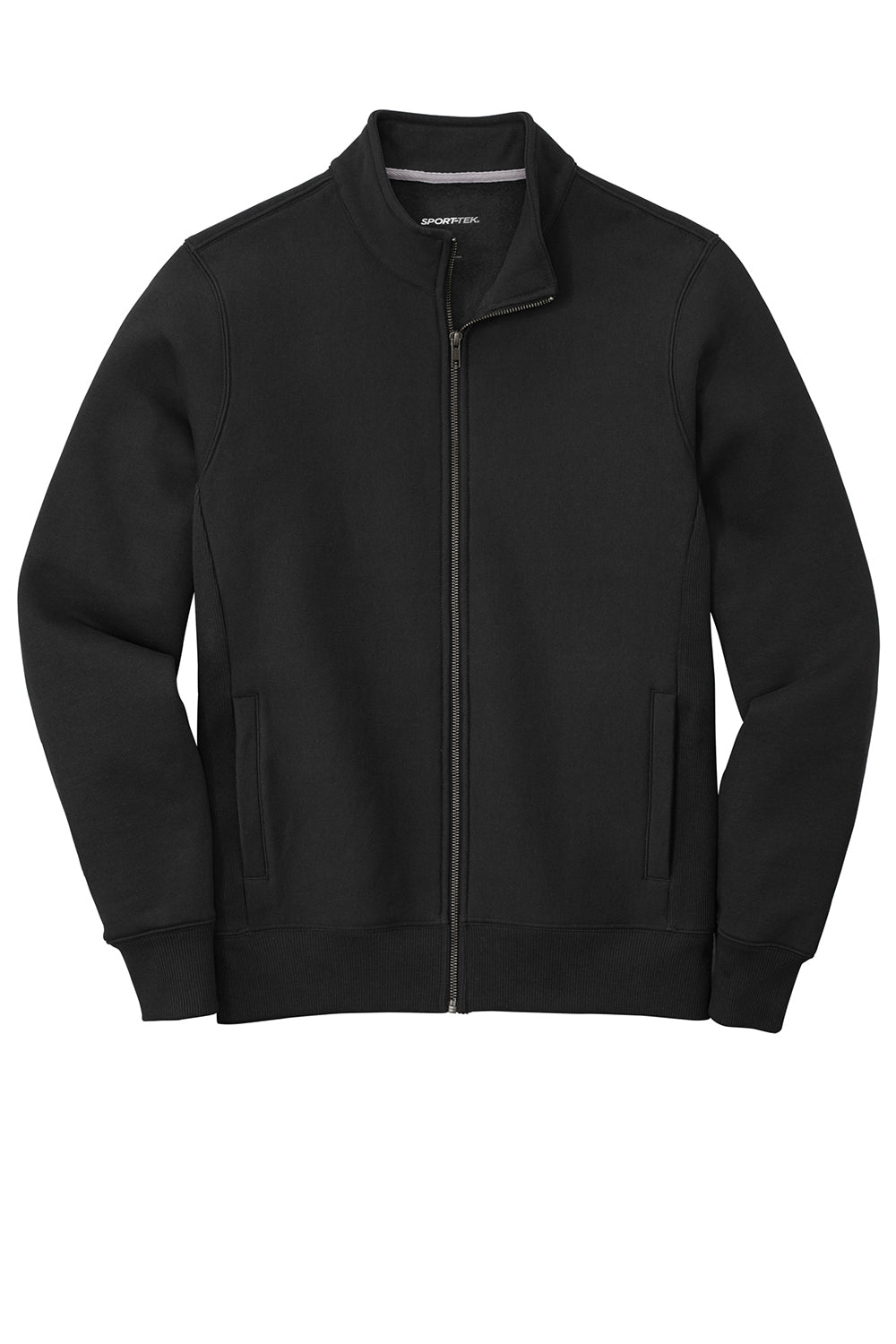 Sport-Tek ST284 Mens Full Zip Sweatshirt Black Flat Front